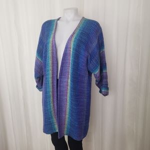 Vibrant Blue and Purple Women's Cardigan